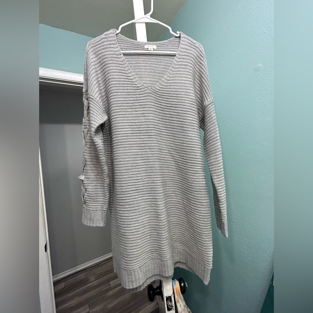 gray sweater dress
